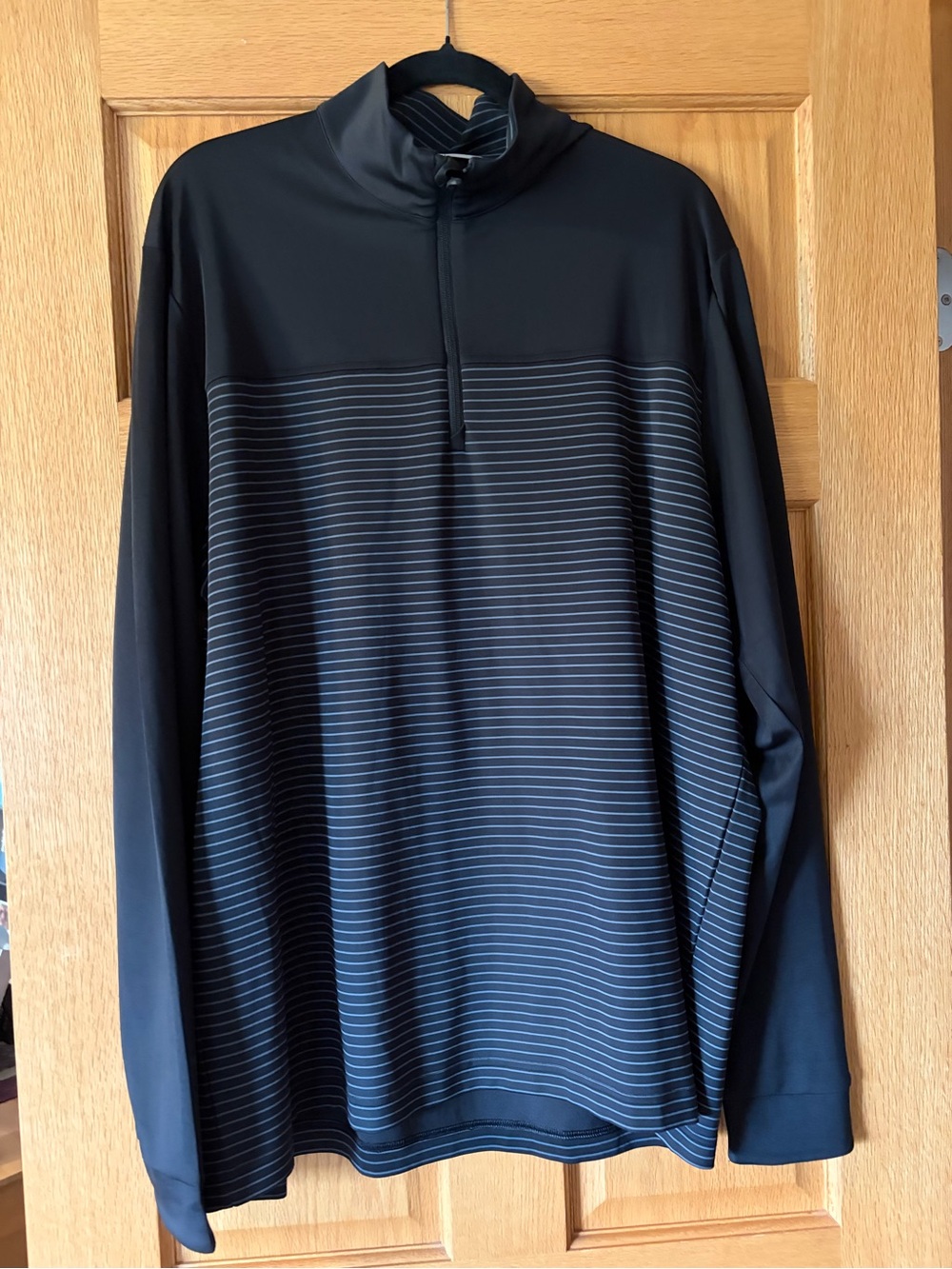 Cutter & Buck Black Quarter-Zip Striped Performance Pullover